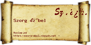 Szorg Ábel névjegykártya
